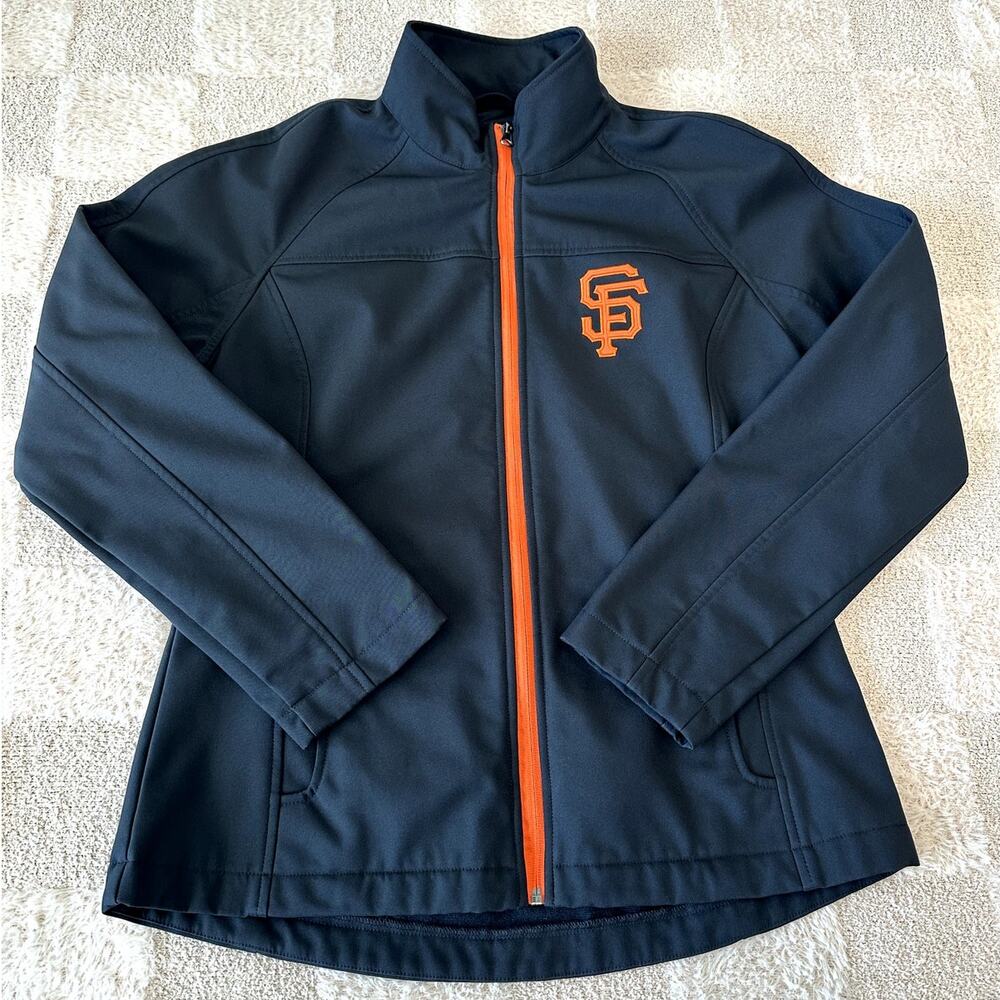 G-III Sports Carl Banks San Francisco Giants Women Black Full Zip Jacket Medium